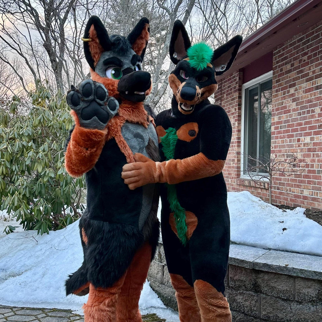 Ginger german shepherd dog fursuit plus size - head, hand paws and tail for sale