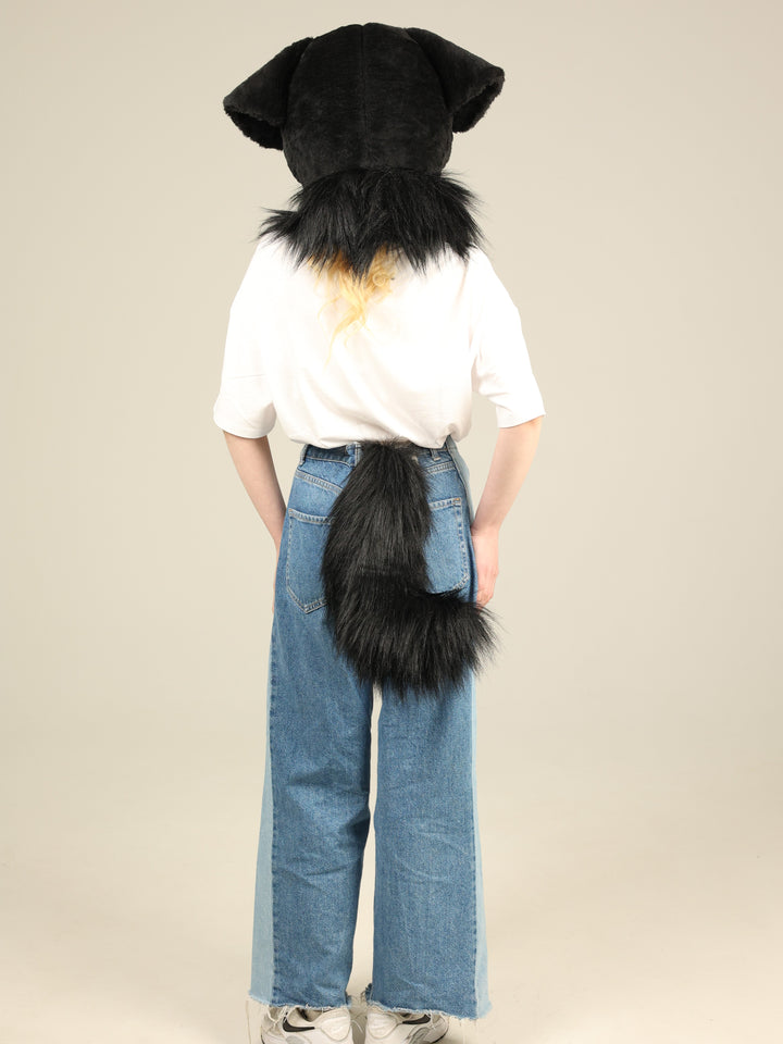 Black Labrador Dog Fursuit Set – Head & Tail, One Size M/L for Furry Cons & Cosplay