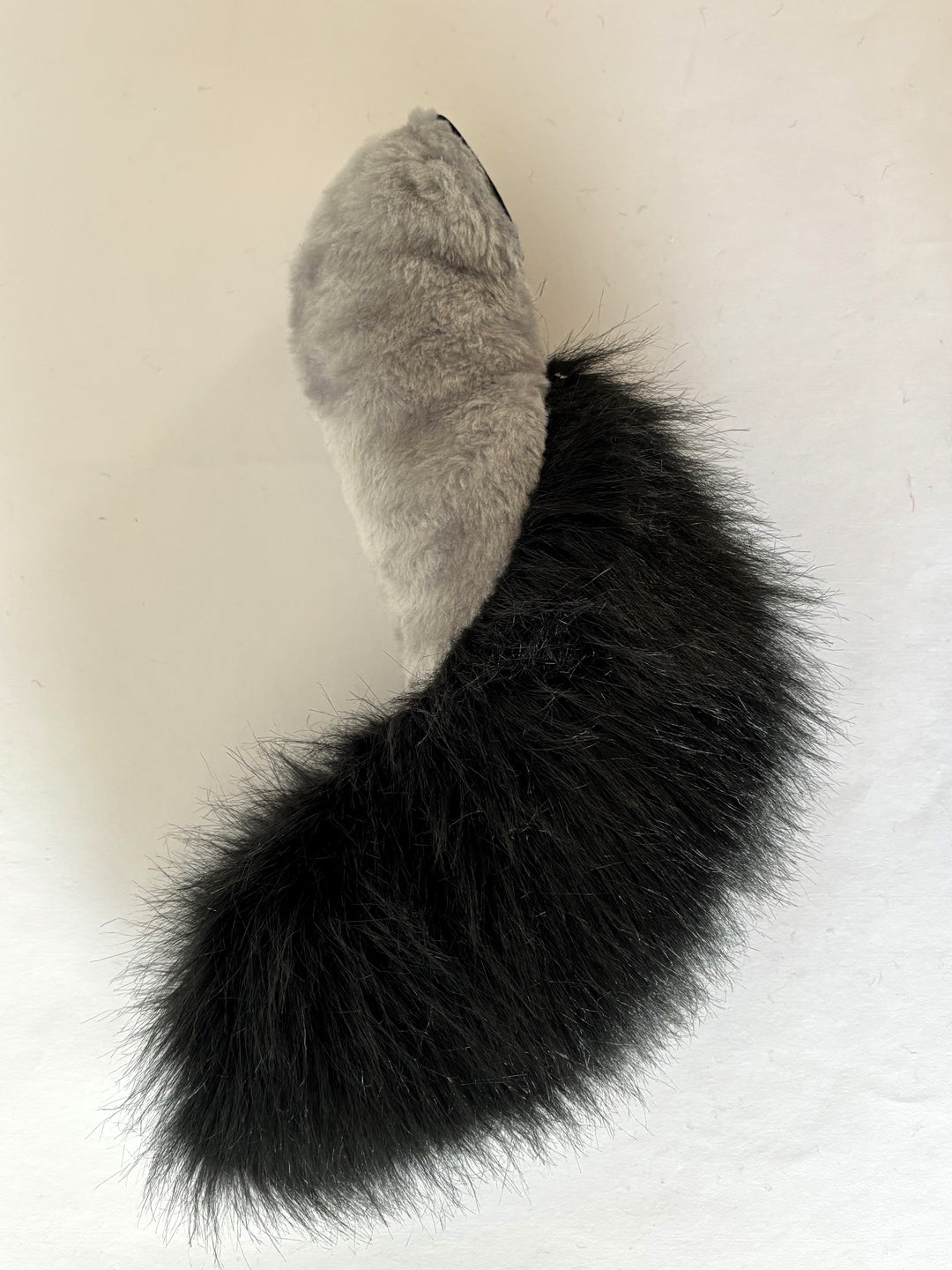 Striped hyena fursuit head, hand paws, tail for sale