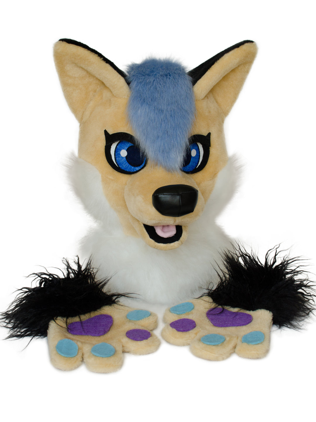 SPECIAL OFFER! Unisex beige fox fursuit head and hand paws