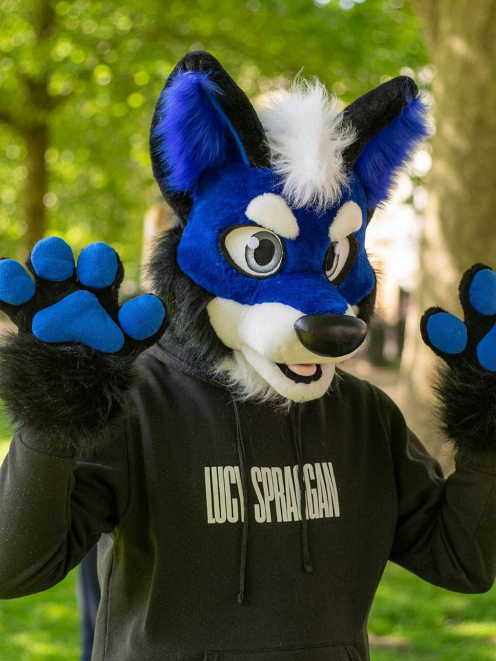Blue wolf husky fursuit plus size - head, hand paws, tail for sale