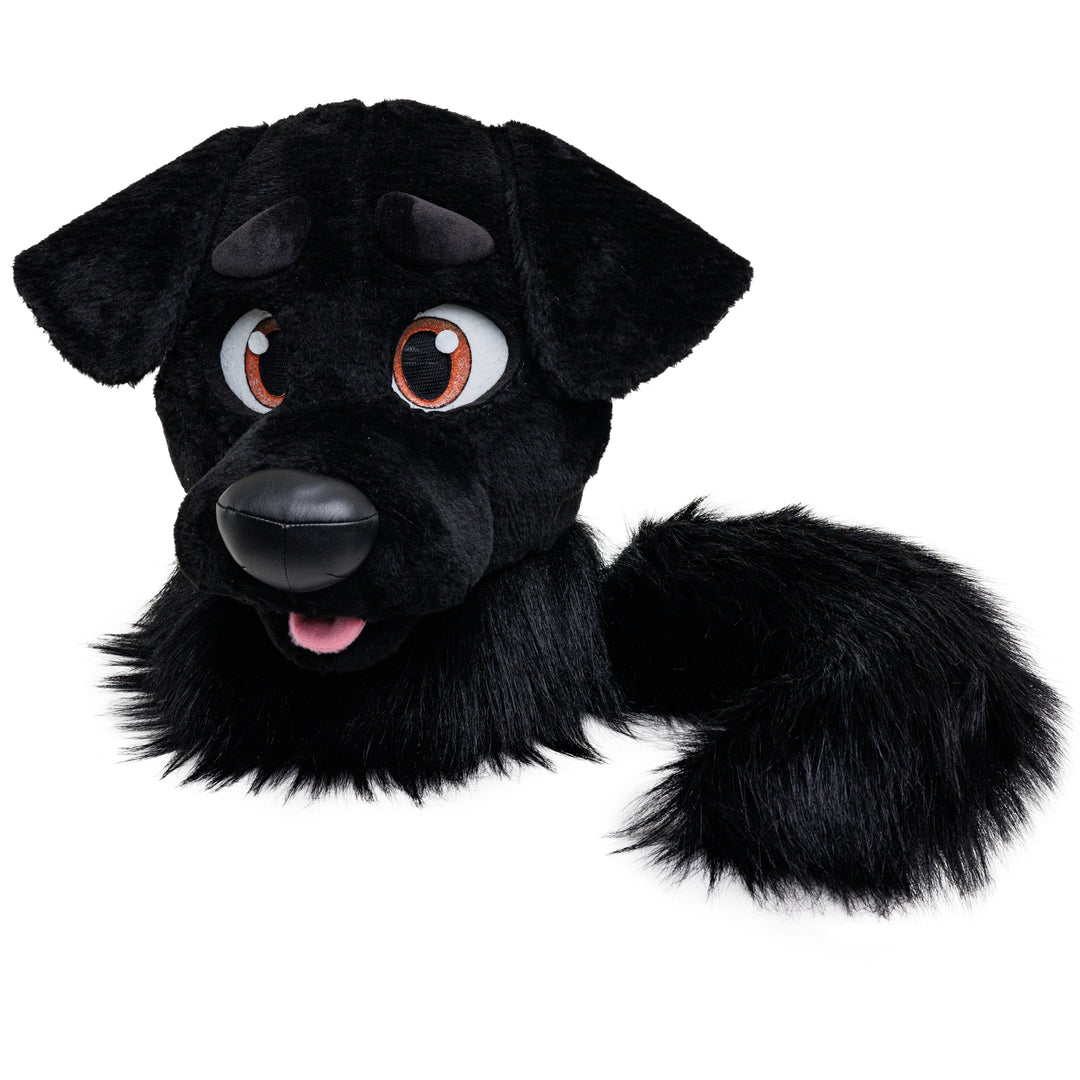 Black Labrador Dog Fursuit Set – Head & Tail, One Size M/L for Furry Cons & Cosplay