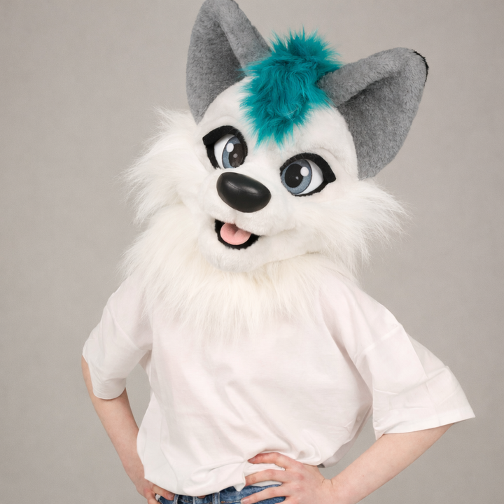 Arctic Unisex Wolf Fursuit Head and Tail - BASIC, size M/L PREMADE UA