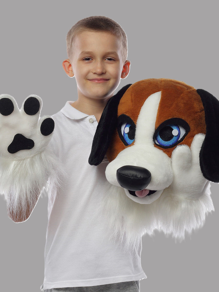 SPECIAL OFFER! Beagle dog fursuit head and hand paws 4"9 (145cm)-5"9 (176cm)