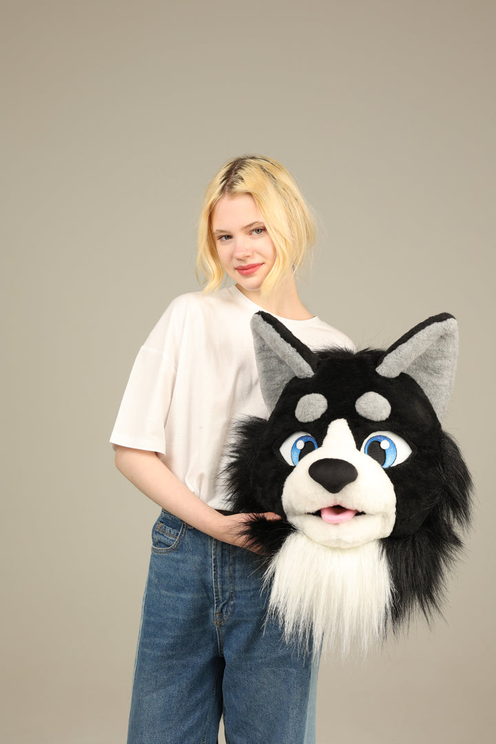 Black cat fursuit head and  tail 4"9 (145cm)-5"9 (176cm)