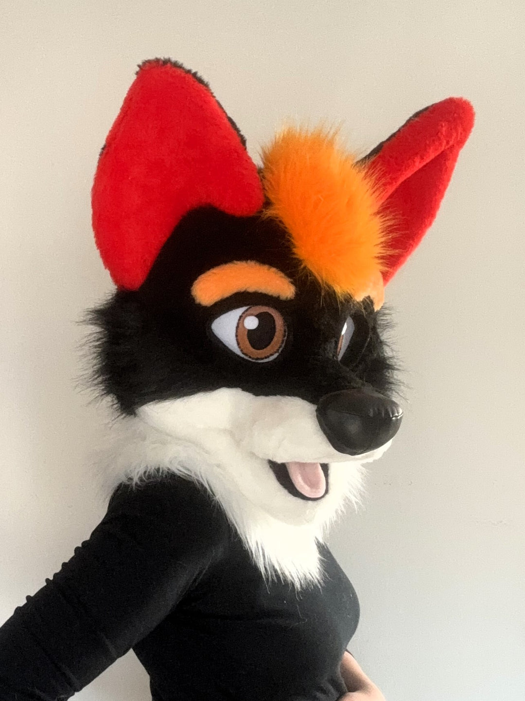 Black fox fursuit head and  tail premade Oneandonlycostumes