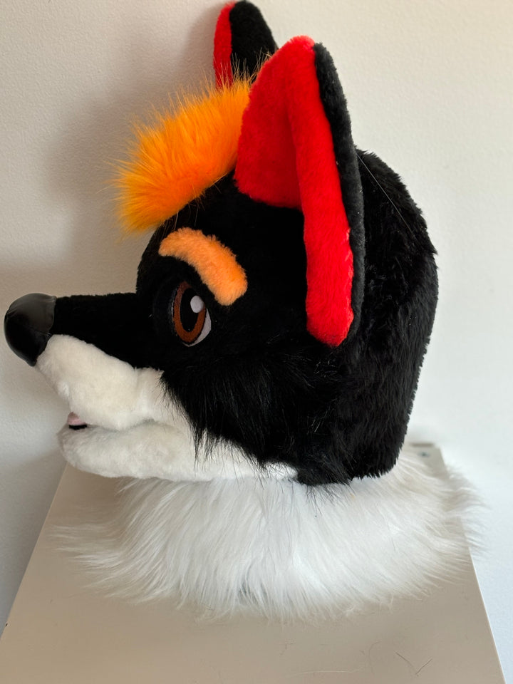 Black fox fursuit head and  tail premade Oneandonlycostumes