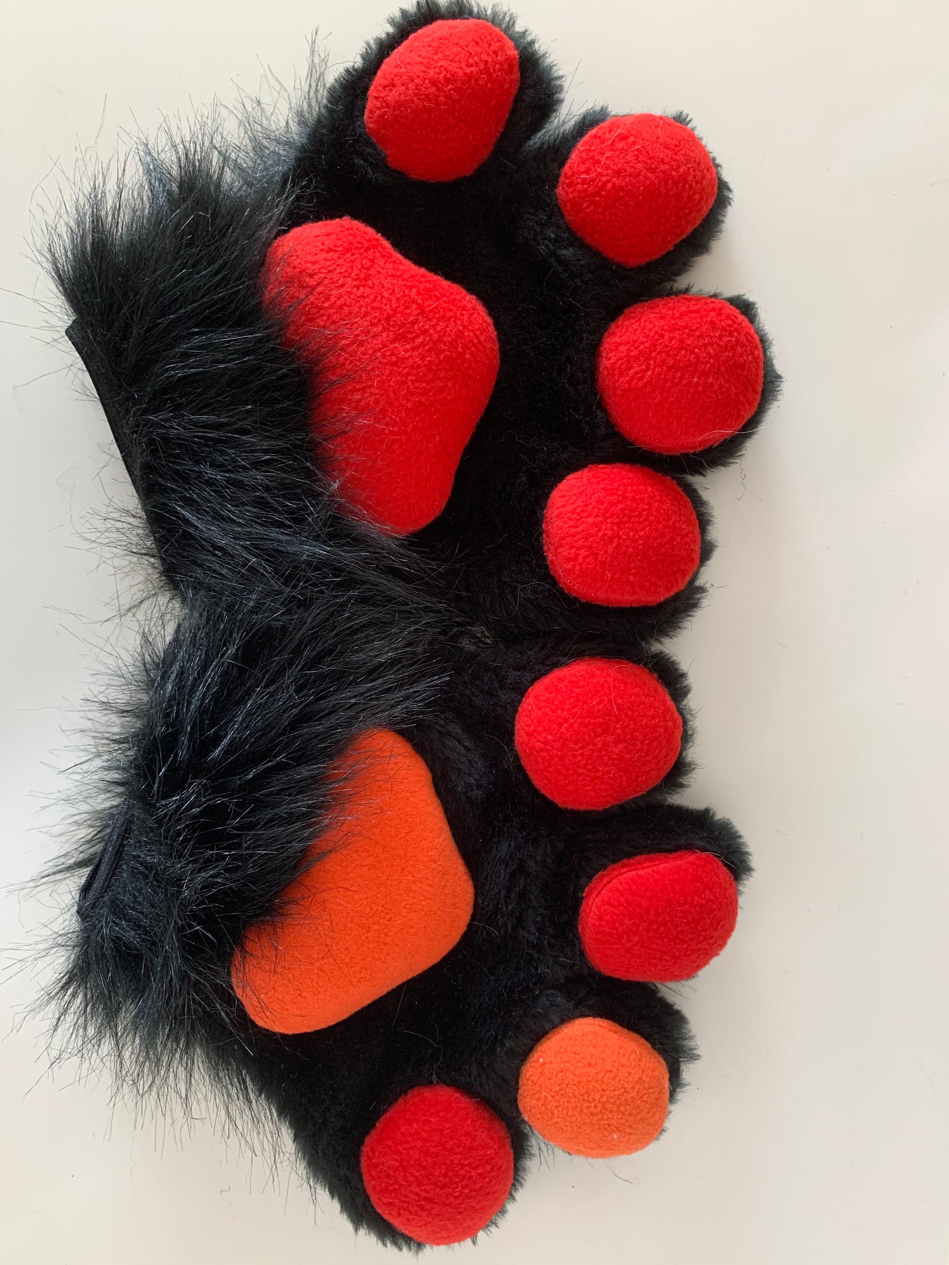 Black wolf fursuit head and hand paws for sale - Oneandonlycostumes