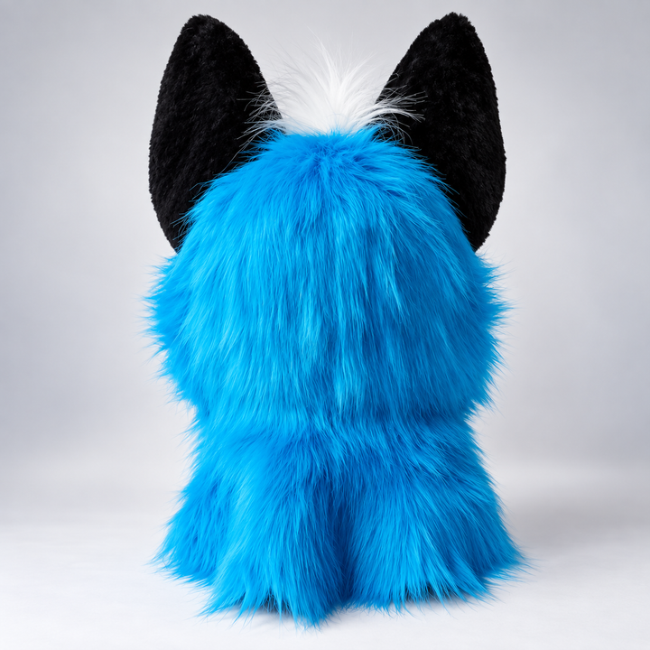 Blue husky fursuit head, hand paws, tail - size XL Premade UA