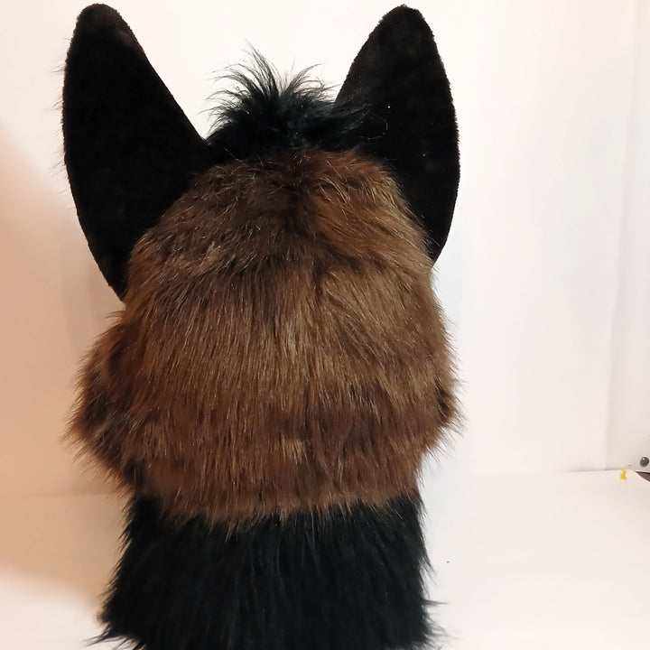 Classic XL german shepherd dog fursuit head, hand paws and tail for sale