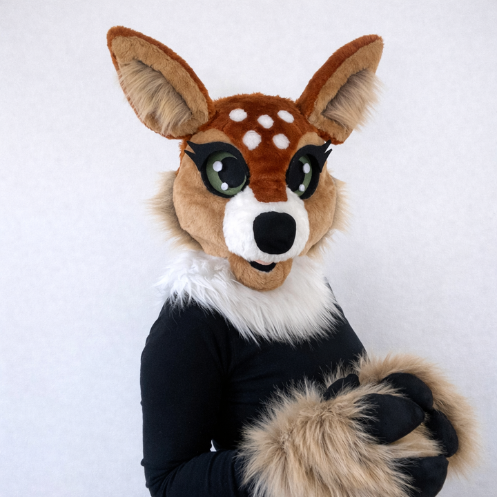 Deer Fursuit Head, Hand Paws & Tail, Size M/L, Premade UA