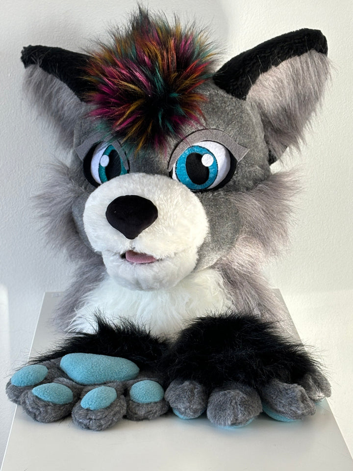 SALE 33% off. XL cat fursuit head and hand paws for sale