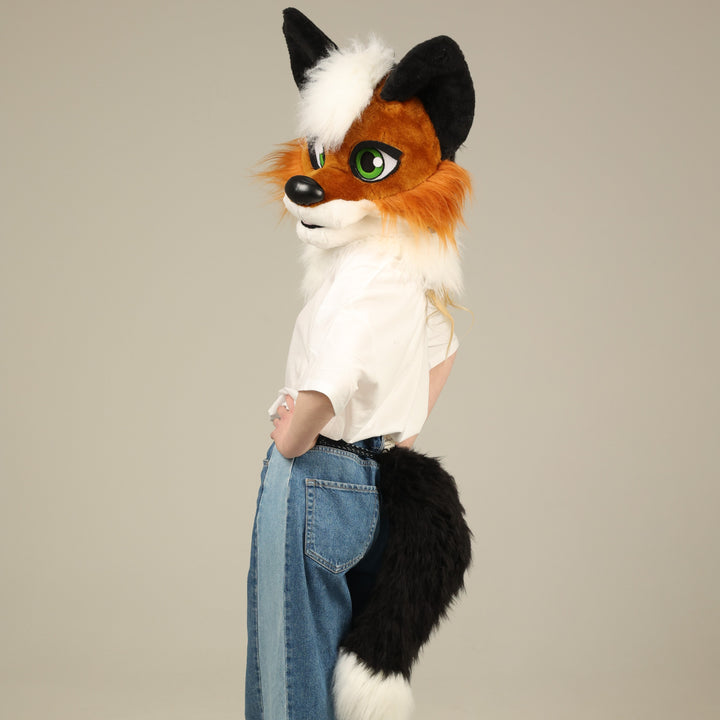 Unisex ginger fox fursuit head and tail