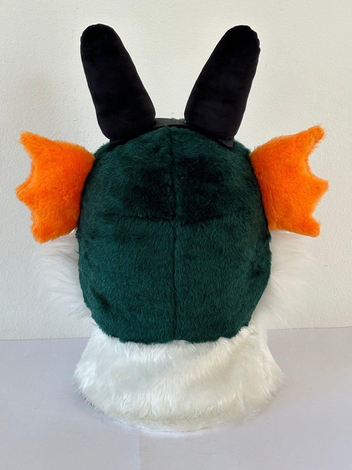 Kids green dragon fursuit head and tail 4"4 (135cm)-5"7 (170cm), unisex furry mask Oneandonlycostumes (Copy)