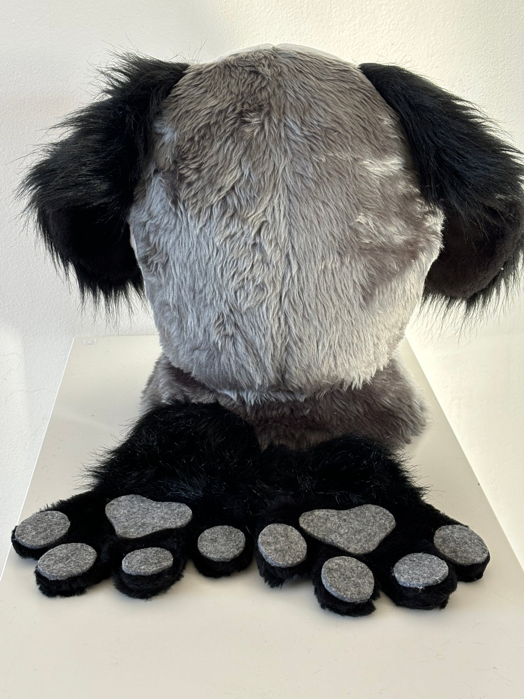 SALE 30% off! Gray dog fursuit head and hand paws