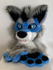 Blue wolf fursuit head hand paws tail for sale 