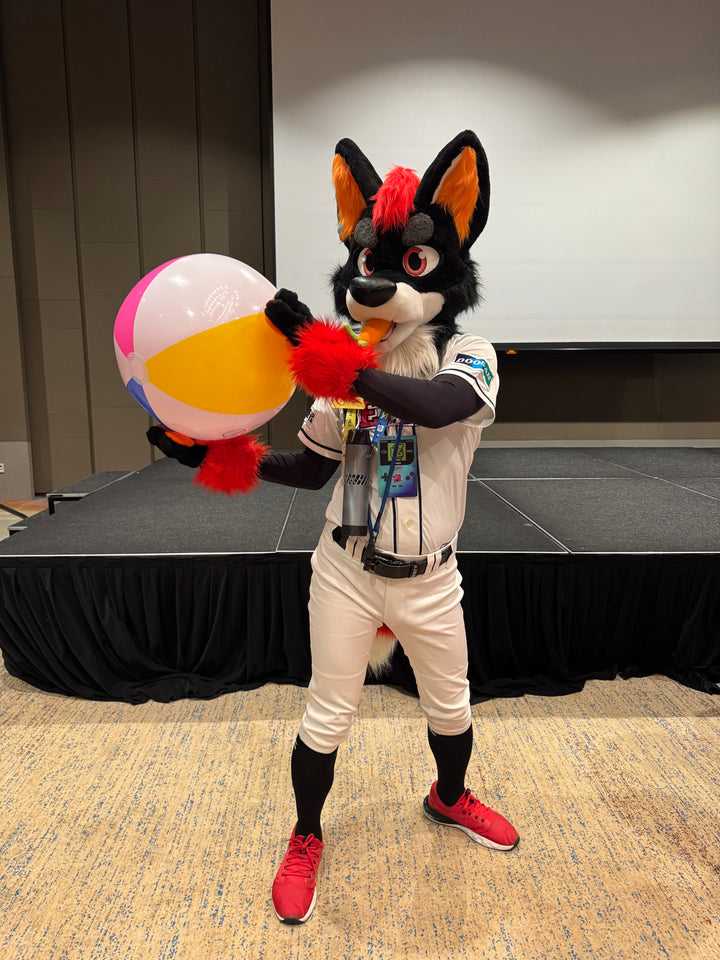 Black red wolf husky fursuit plus size - head, hand paws, tail for sale