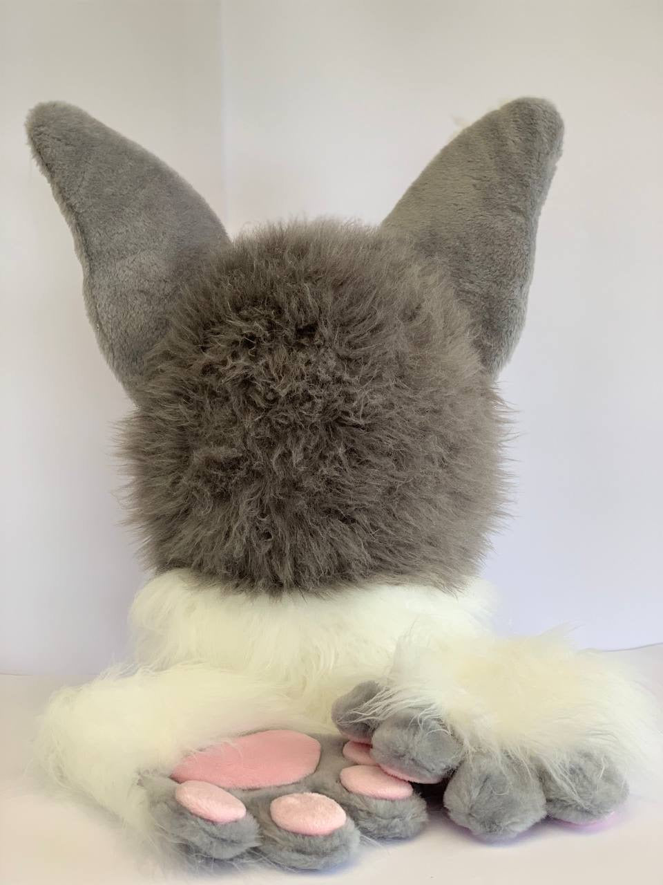 Rabbit fursuit head, hand paws and tail for sale