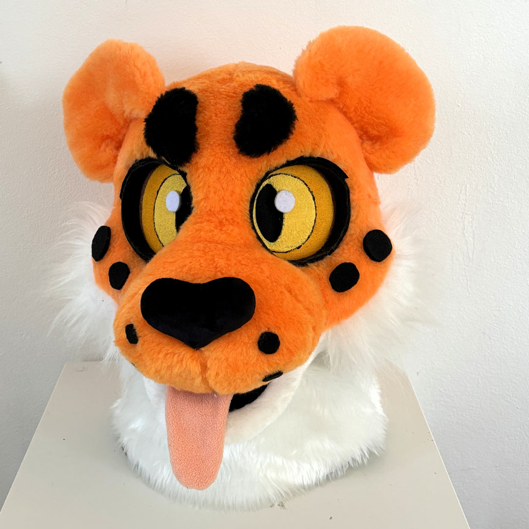 Kids cheetah fursuit head and tail 4"4 (135cm)-5"9 (176cm),unisex kids furry mask Oneandonlycostumes