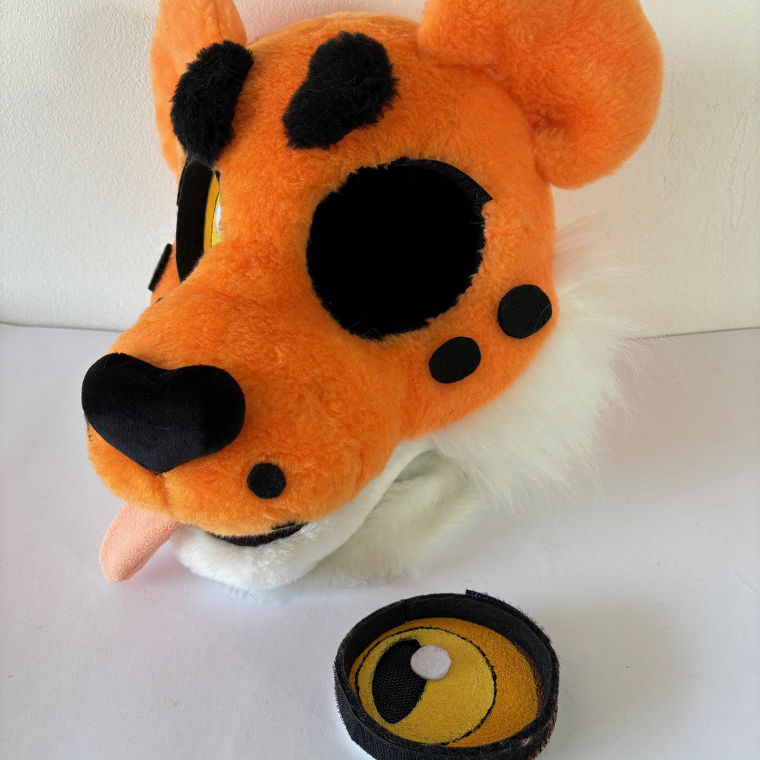 Kids cheetah fursuit head and tail 4"4 (135cm)-5"9 (176cm),unisex kids furry mask Oneandonlycostumes