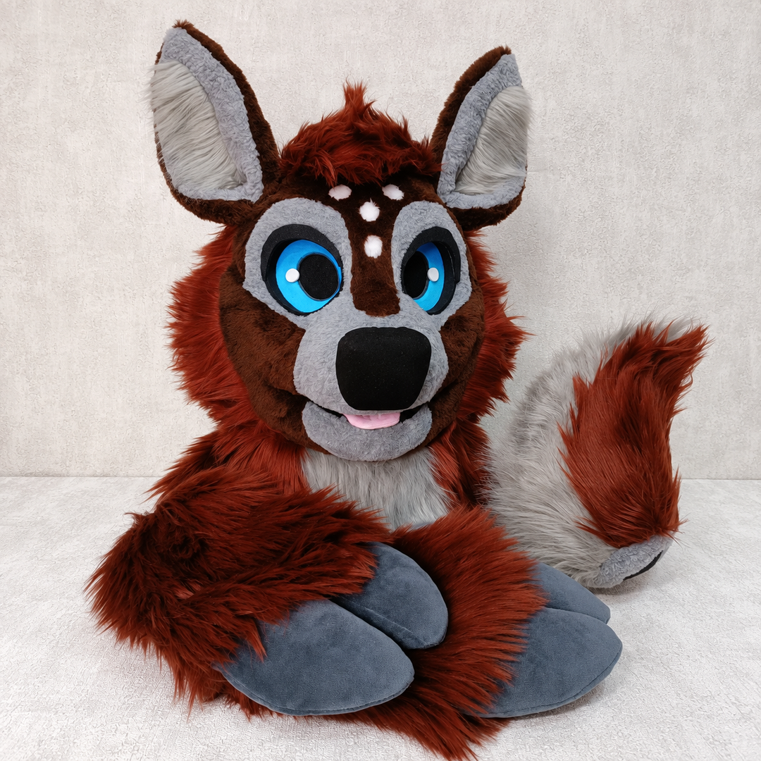 Premade Deer Fursuit Head, Hand Paws, Tail - size XL Premade UA