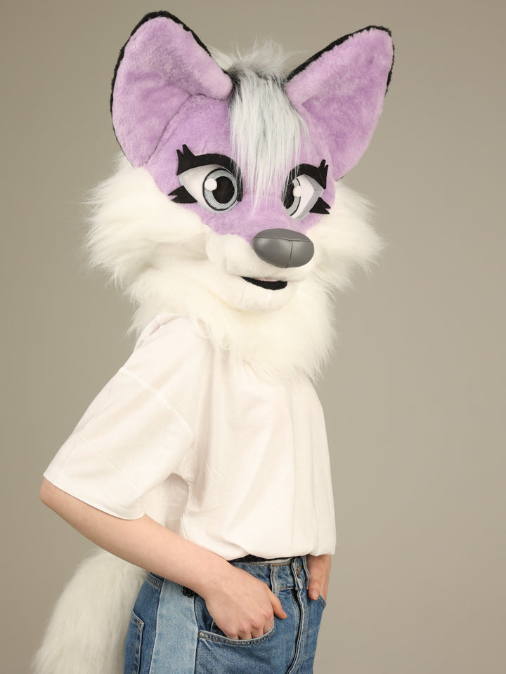 SPECIAF OFFER 10% OFF Lilac wolf fursuit head and tail 4"9 (145cm)-5"9 (176cm)