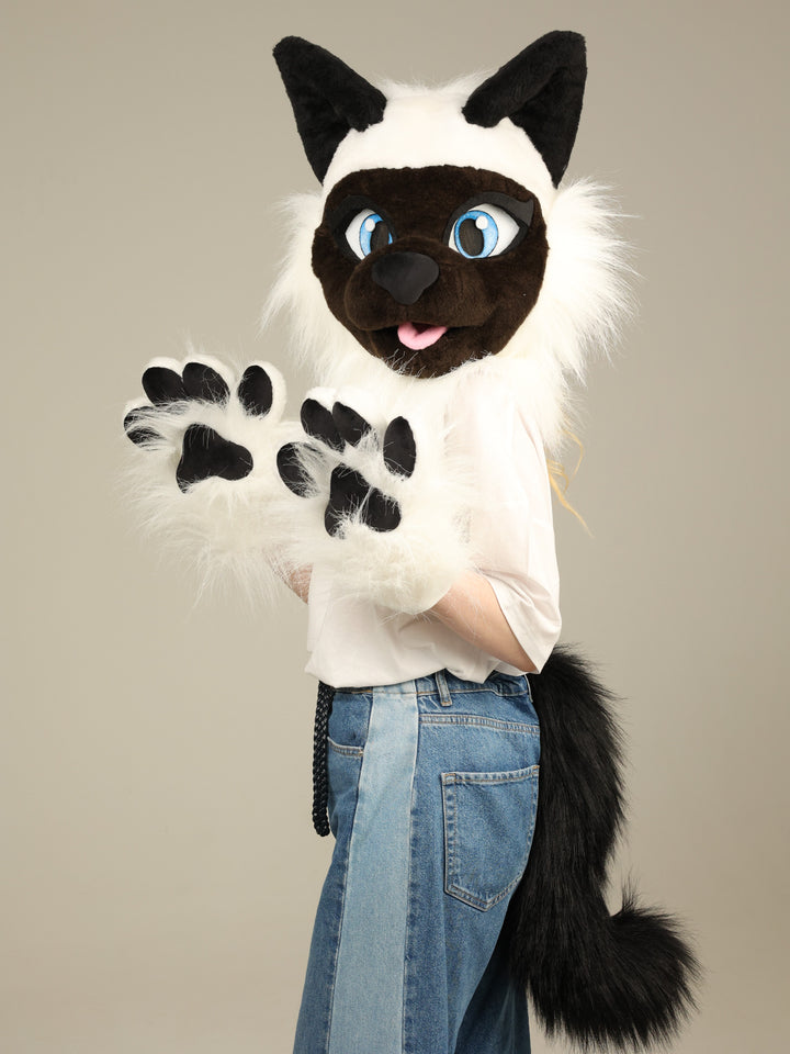 Siamese cat fursuit head and tail 4"9 (145cm)-5"9 (176cm)