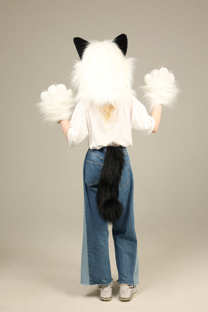 Siamese cat fursuit head, hand paws and tail 4"9 (145cm)-5"9 (176cm)