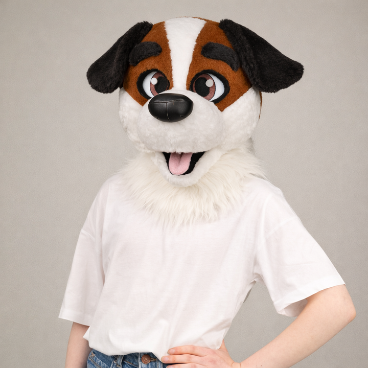 St Bernardt Dog Fursuit Head & Tail, BASIC, Size M/L PREMADE UA
