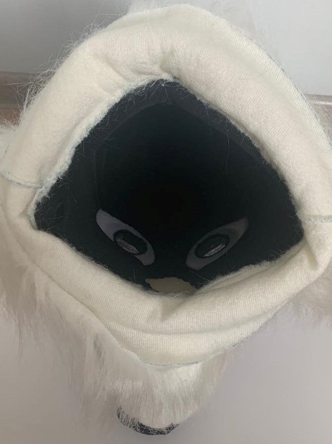 Unisex beige fox fursuit head and tail, size 4"9 (145cm)-5"9 (176cm)