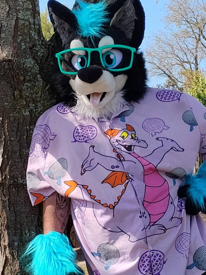 Teal turquoise wolf husky fursuit plus size - head, hand paws, tail for sale