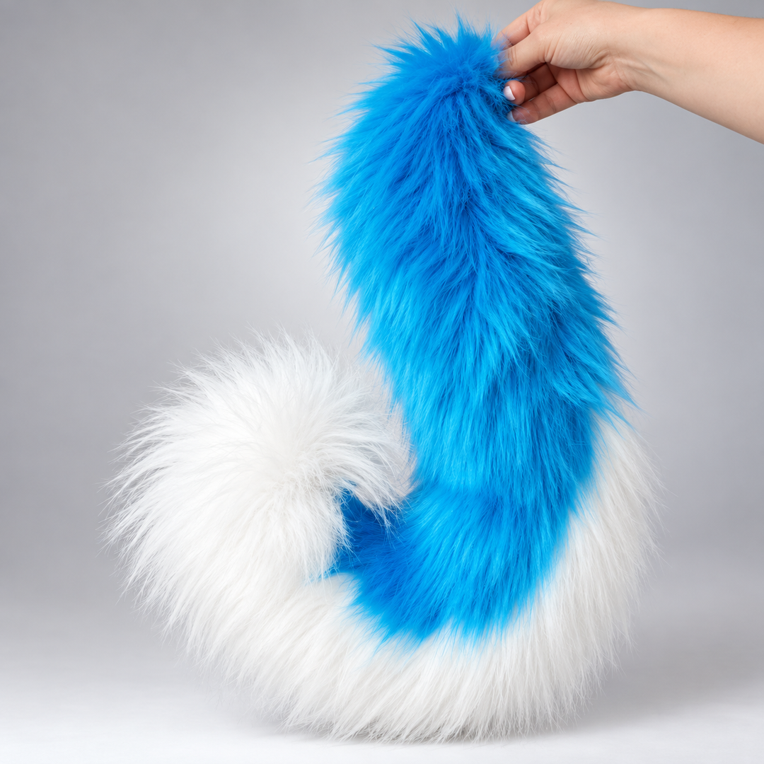 Blue husky fursuit head, hand paws, tail - size XL Premade UA