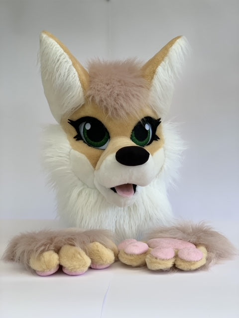 Fennec fox fursuit head and hand paws+tail for sale, fox fursuit, furry suite