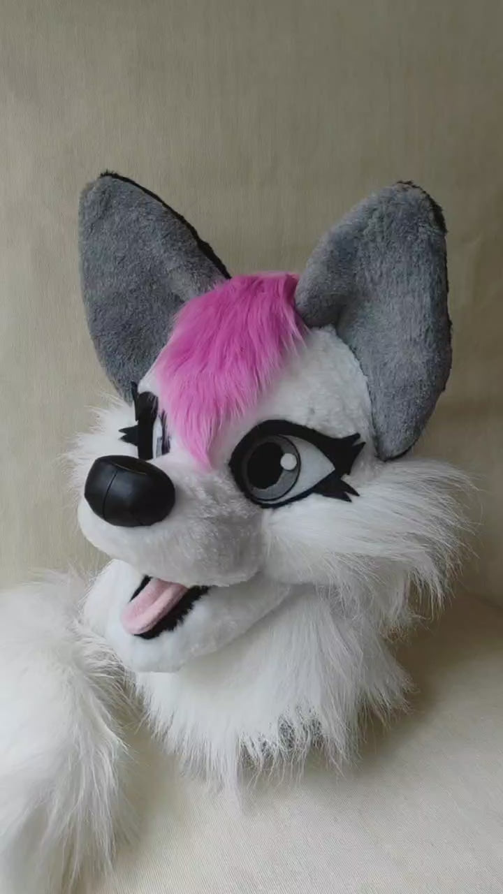 Arctic Girls Wolf Fursuit Head and Tail - BASIC, size M/L PREMADE UA
