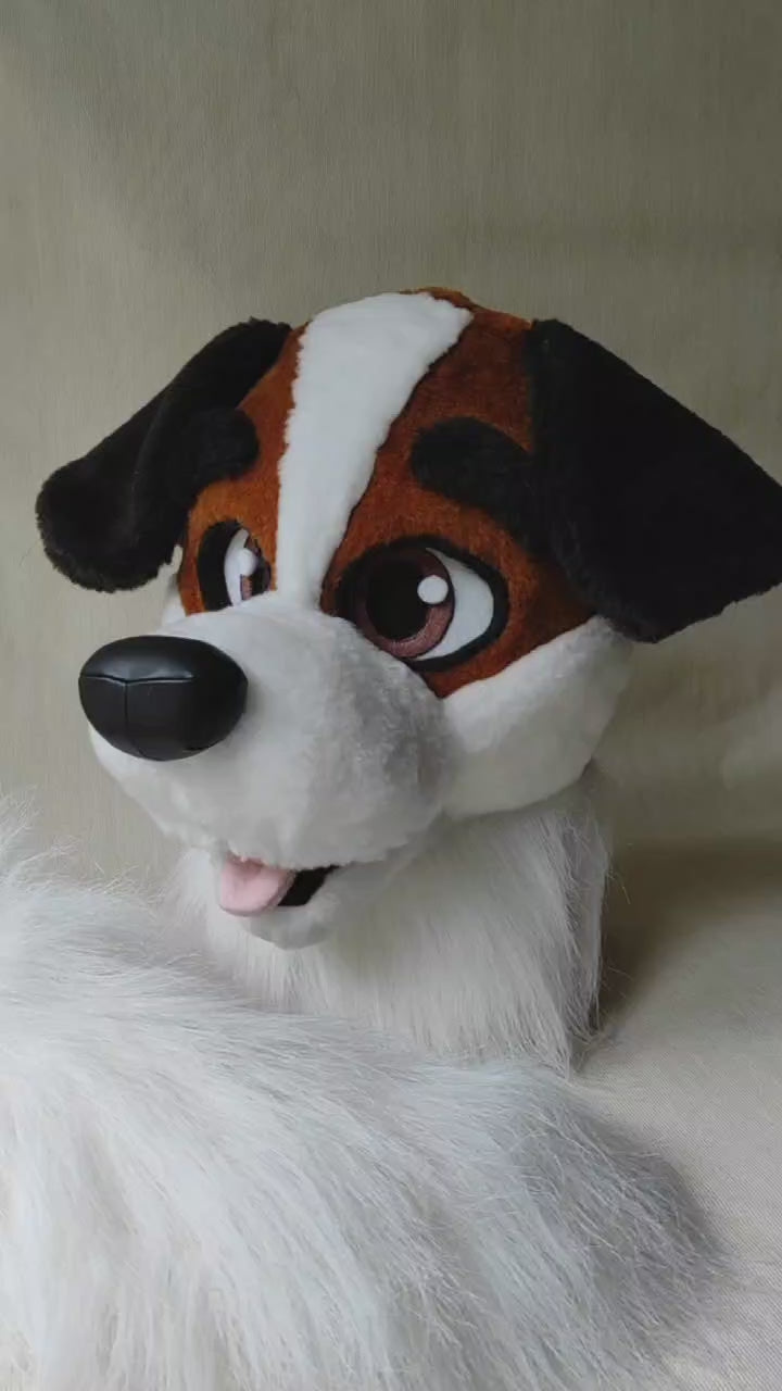 St Bernardt Dog Fursuit Head & Tail, BASIC, Size M/L PREMADE UA