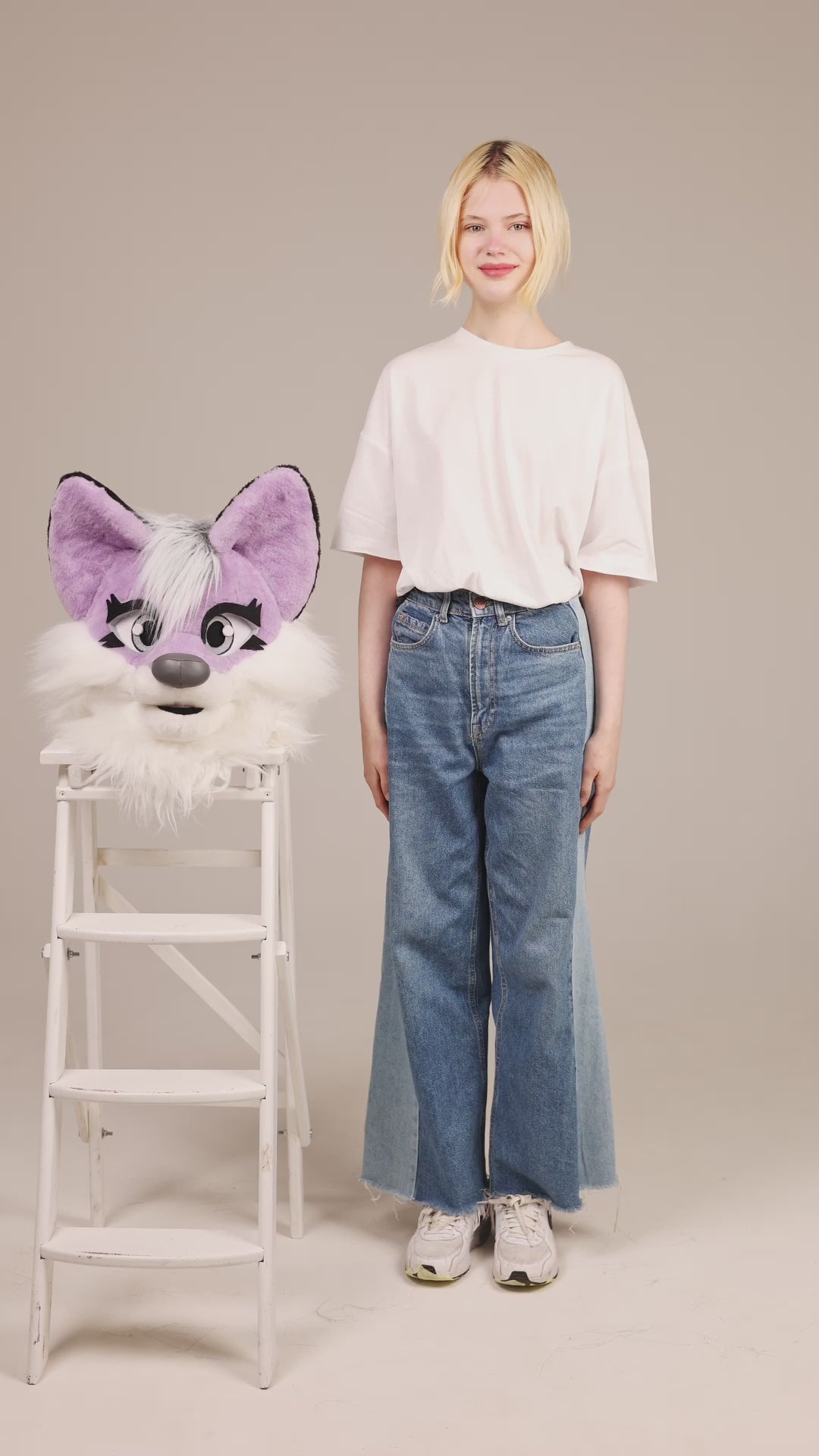 SPECIAF OFFER 10% OFF Lilac wolf fursuit head and tail 4"9 (145cm)-5"9 (176cm)