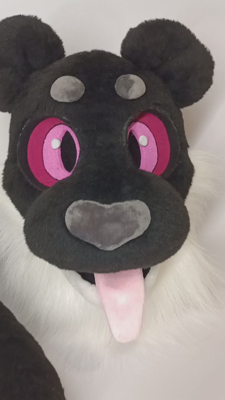 SALE 40% OFF. Black Panther Fursuit Head and Tail - KIDS, size S/M PREMADE US UA
