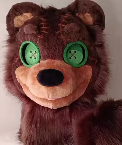 Teddy Bear Fursuit Head and tail, Size XL PREMADE UA