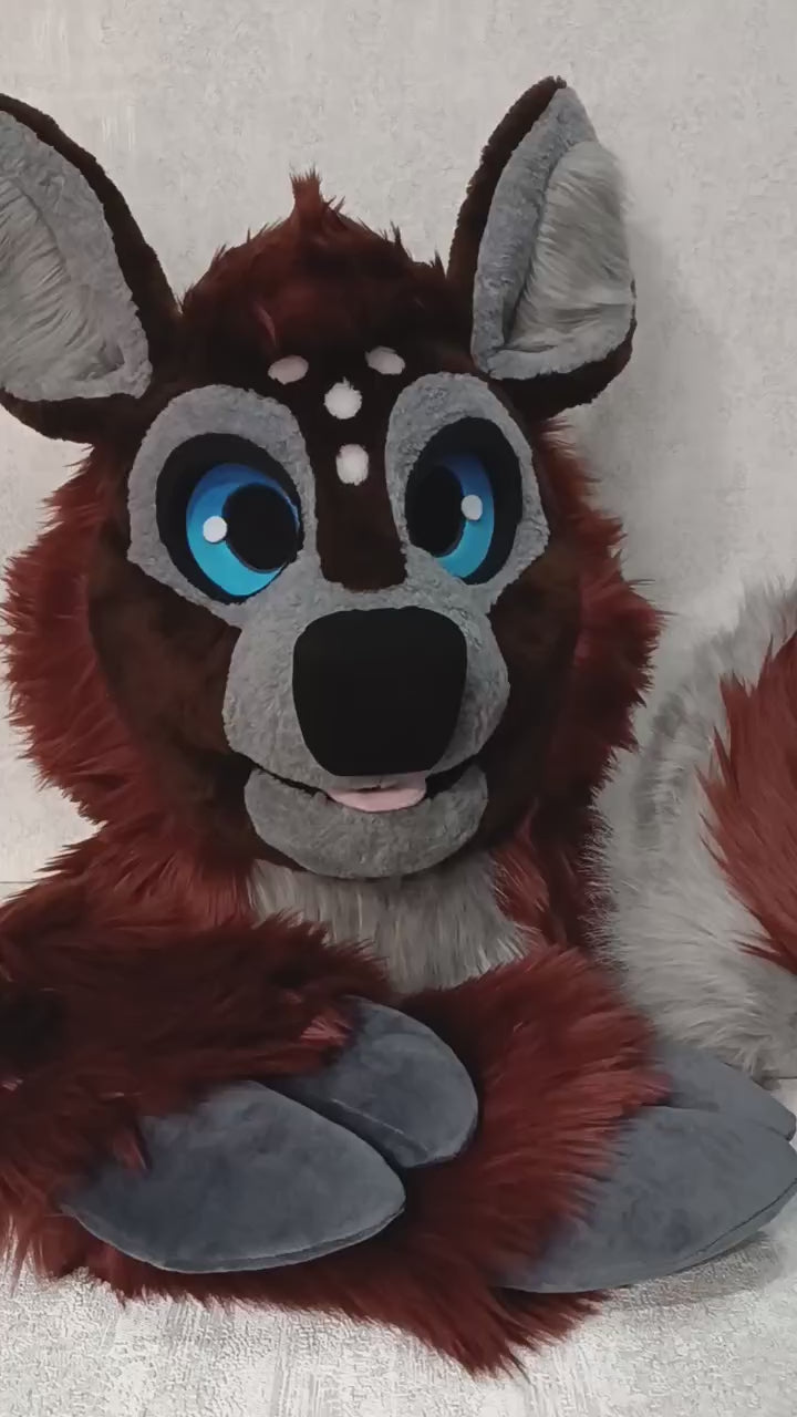 Premade Deer Fursuit Head, Hand Paws, Tail - size XL Premade UA