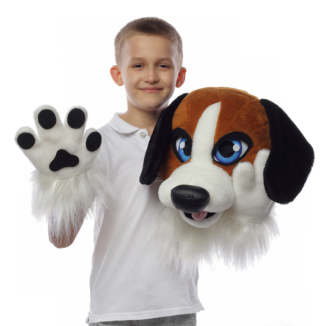 Beagle dog fursuit head and hand paws 4"9 (145cm)-5"9 (176cm)