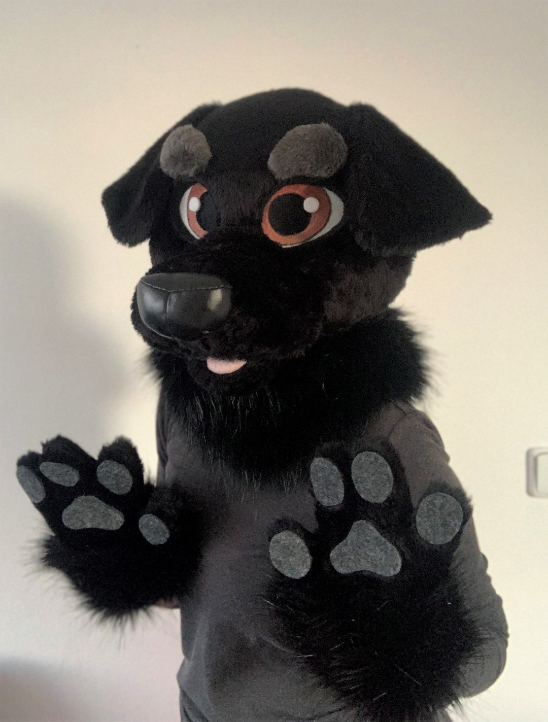 Black labrador dog fursuit head and tail 4"9 (145cm)-5"9 (176cm)