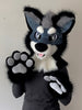 wolf mascot costume head and hand paws for sale